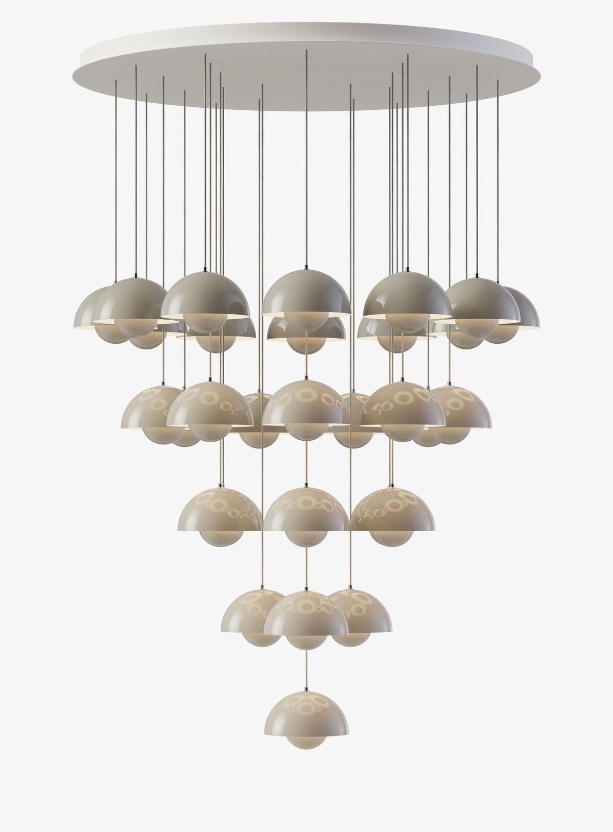 Suspension Flowerpot Chandelier VP1 - 31 pendants - &amp;Tradition-Beige gris-The Woods Gallery