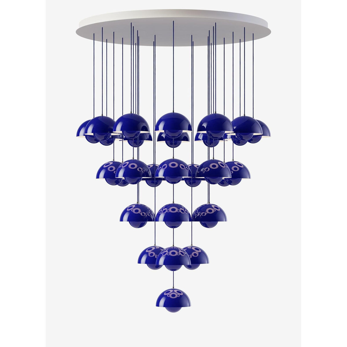 Suspension Flowerpot Chandelier VP1 - 31 pendants - &amp;Tradition-Bleu cobalt-The Woods Gallery