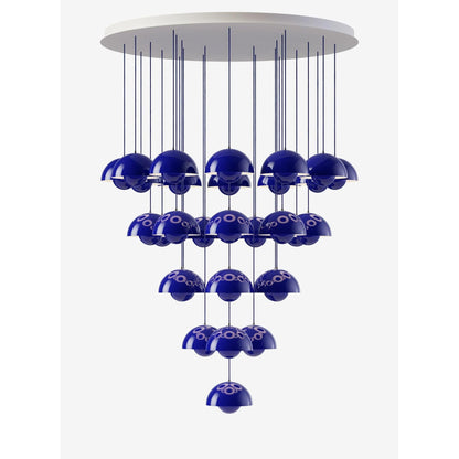Suspension Flowerpot Chandelier VP1 - 31 pendants - &amp;Tradition-Bleu cobalt-The Woods Gallery