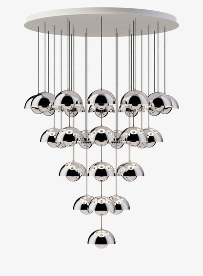 Suspension Flowerpot Chandelier VP1 - 31 pendants - &amp;Tradition-Chrome-The Woods Gallery