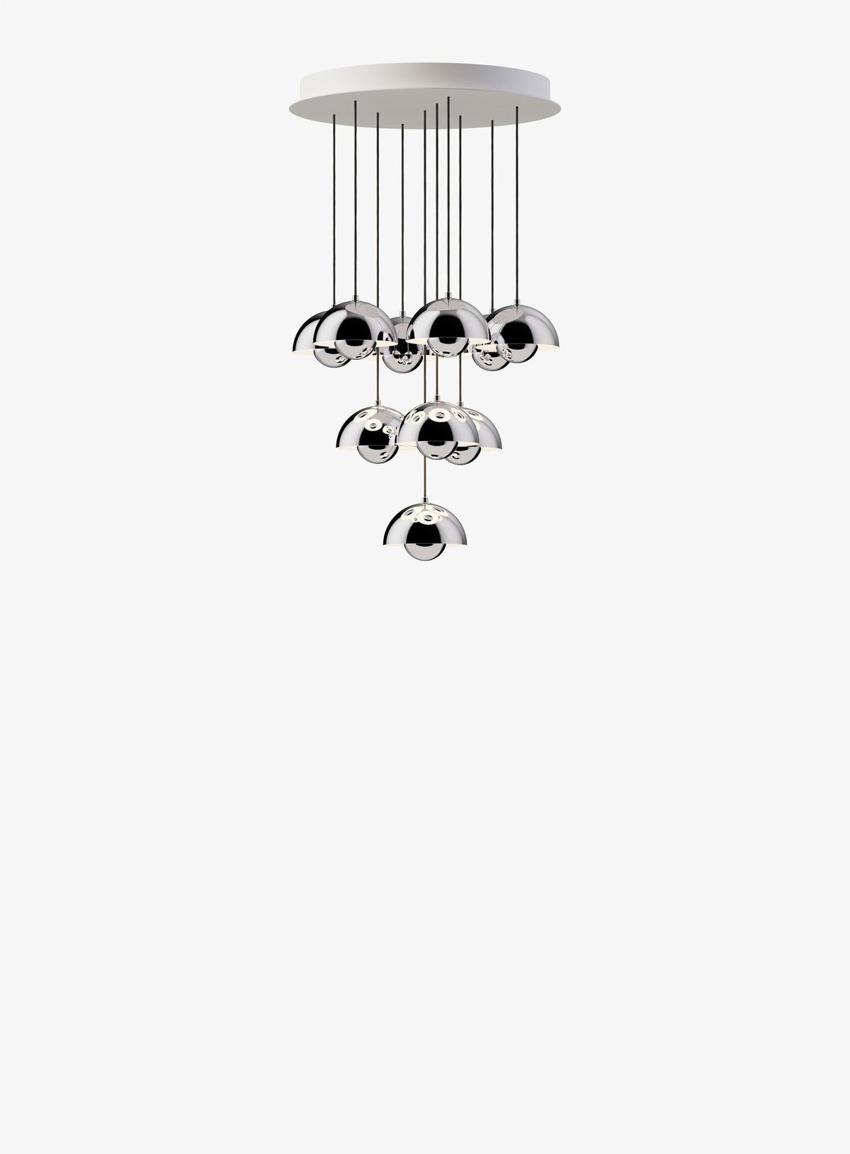 Suspension Flowerpot Chandelier VP10 - 10 pendants - &amp;Tradition-Chrome-The Woods Gallery