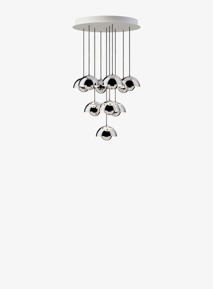 Suspension Flowerpot Chandelier VP10 - 10 pendants - &amp;Tradition-Chrome-The Woods Gallery