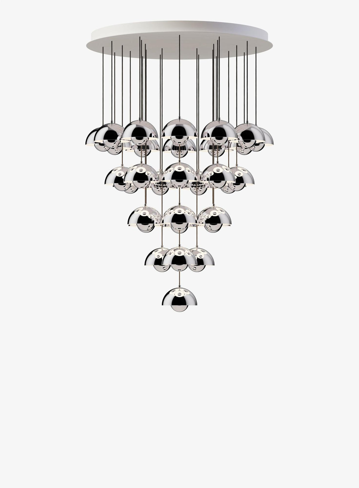 Suspension Flowerpot Chandelier VP10 - 31 pendants - &amp;Tradition-Chrome-The Woods Gallery