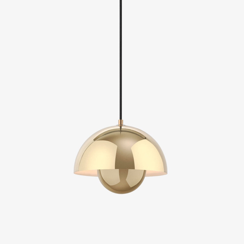 Suspension Flowerpot VP2 de Verner Panton - &Tradition-Brass-Plated-The Woods Gallery