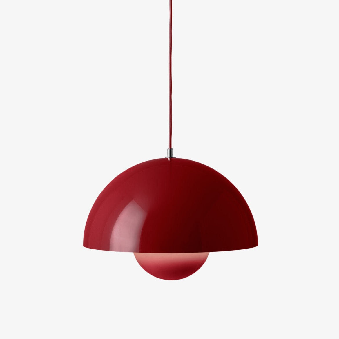 Suspension Flowerpot VP7 de Verner Panton - &amp;Tradition-Rouge vermillon-The Woods Gallery