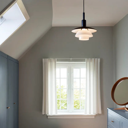 Suspension PH 3/3 de Poul Henningsen - Louis Poulsen-Verre opalin blanc-The Woods Gallery