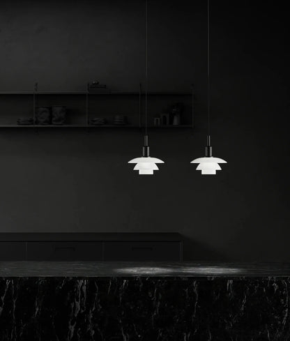 Suspension PH 3/3 de Poul Henningsen - Louis Poulsen-Verre opalin blanc-The Woods Gallery