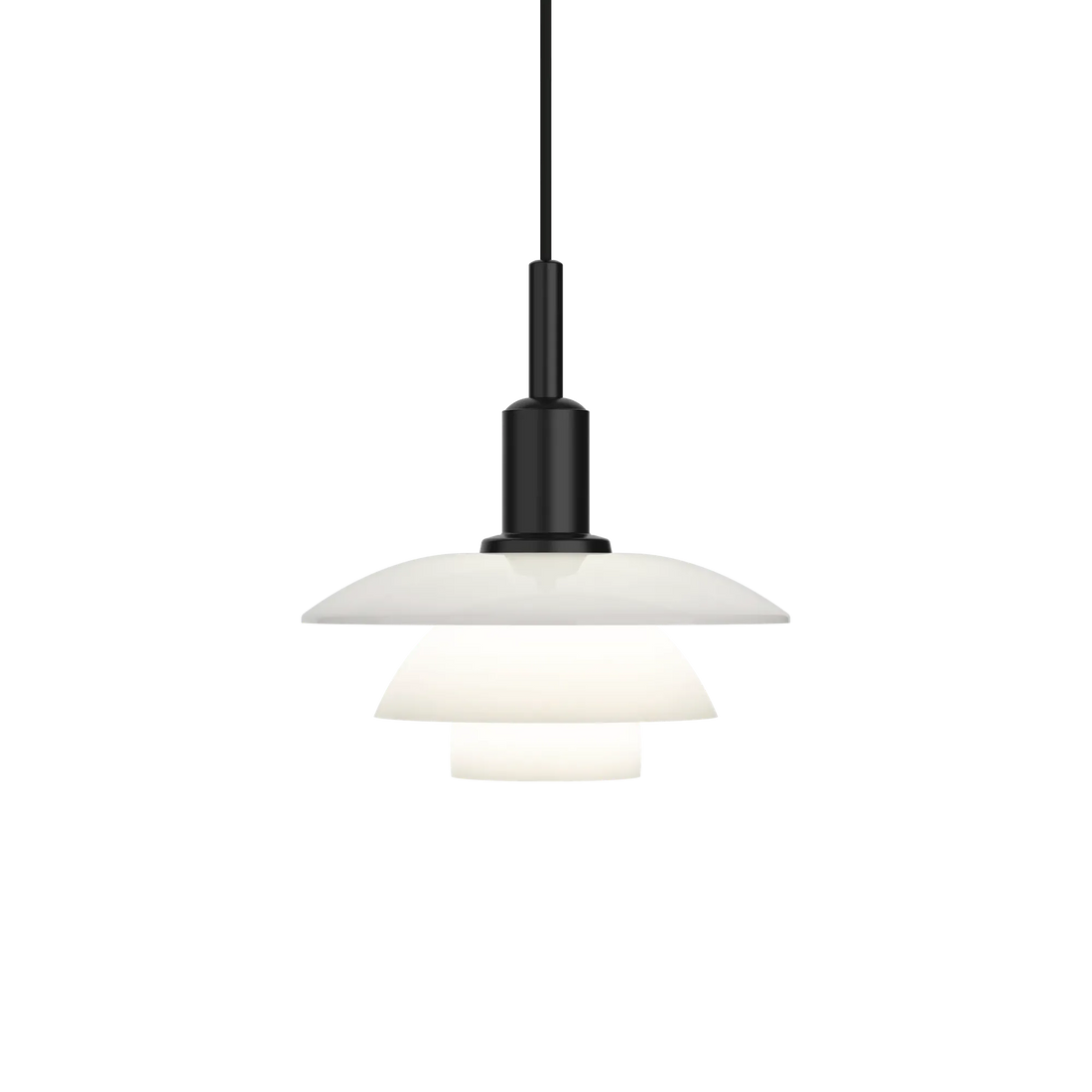Suspension PH 3/3 de Poul Henningsen - Louis Poulsen-Verre opalin blanc-The Woods Gallery