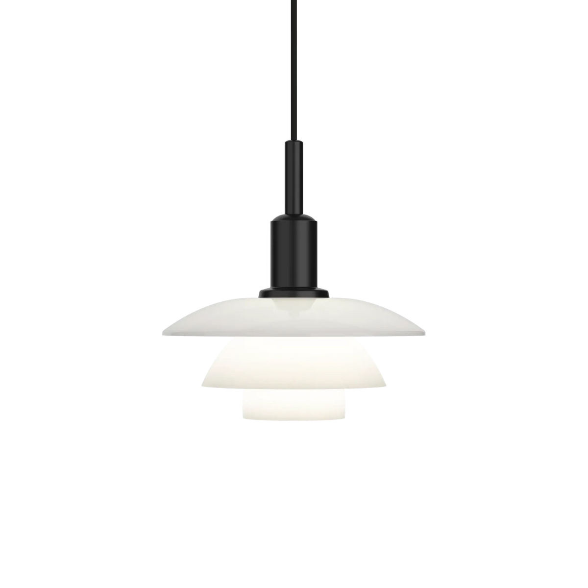 Suspension PH 3/3 de Poul Henningsen - Louis Poulsen-Verre opalin blanc-The Woods Gallery