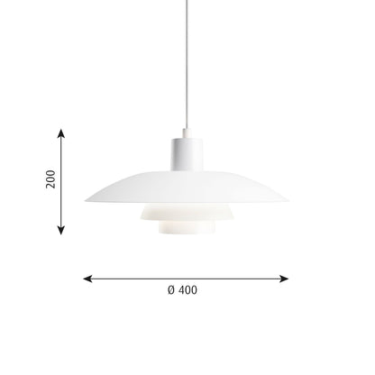 Suspension PH 4/3 de Poul Henningsen - Louis Poulsen-Blanc-The Woods Gallery