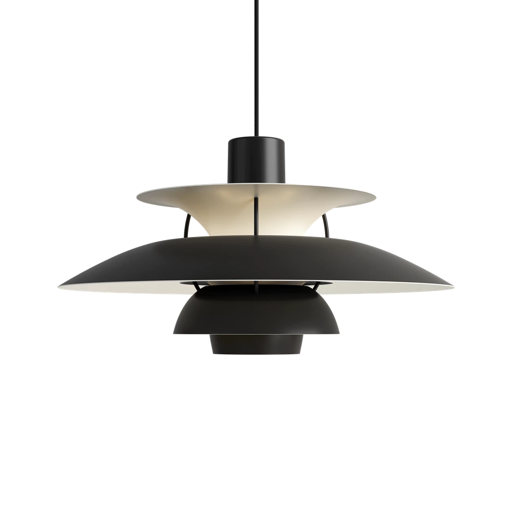 Suspension PH 5 - Louis Poulsen-Monochrome noir-The Woods Gallery
