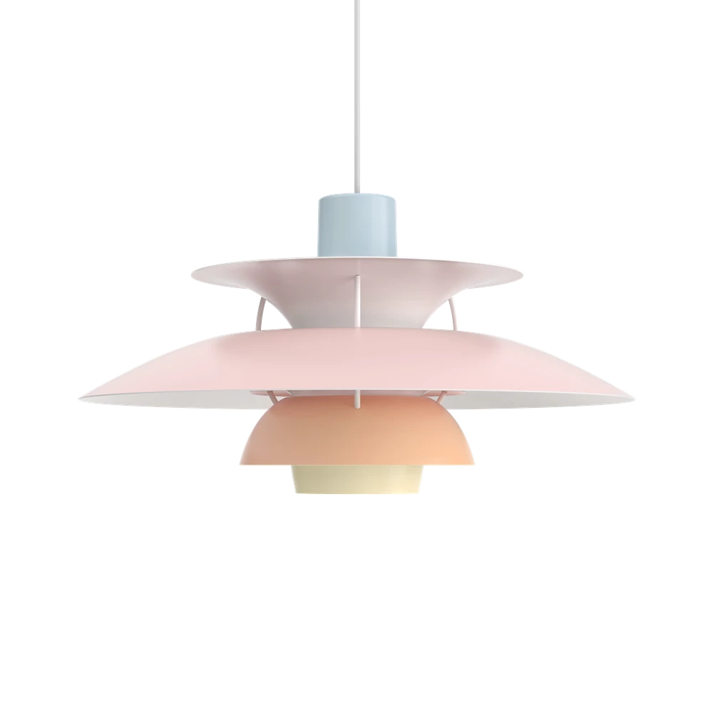 Suspension PH 5 - Louis Poulsen-pastels bleu rose pêche-The Woods Gallery