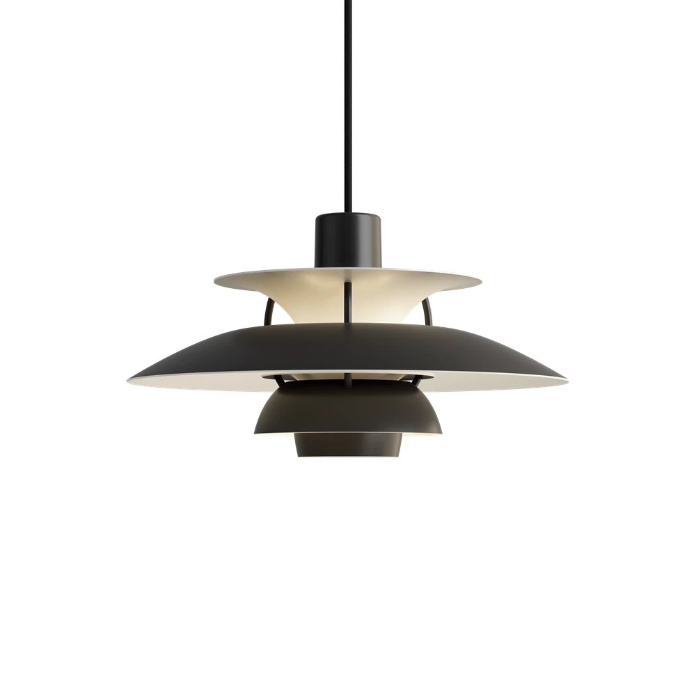 Suspension PH 5 mini - Louis Poulsen-Monochrome noir-The Woods Gallery