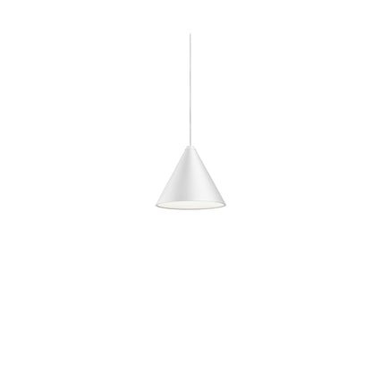 Suspension String Light tête cône de Michael Anastassiades - Flos-12 m-Interrupteur tactile-Blanc-The Woods Gallery