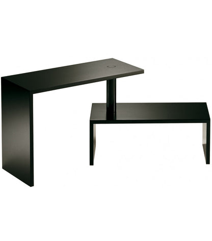 Table Basse 638 Basello L 65 cm par Achille Castiglioni - Zanotta-les deux plateaux vus de trois quarts-The Woods Gallery