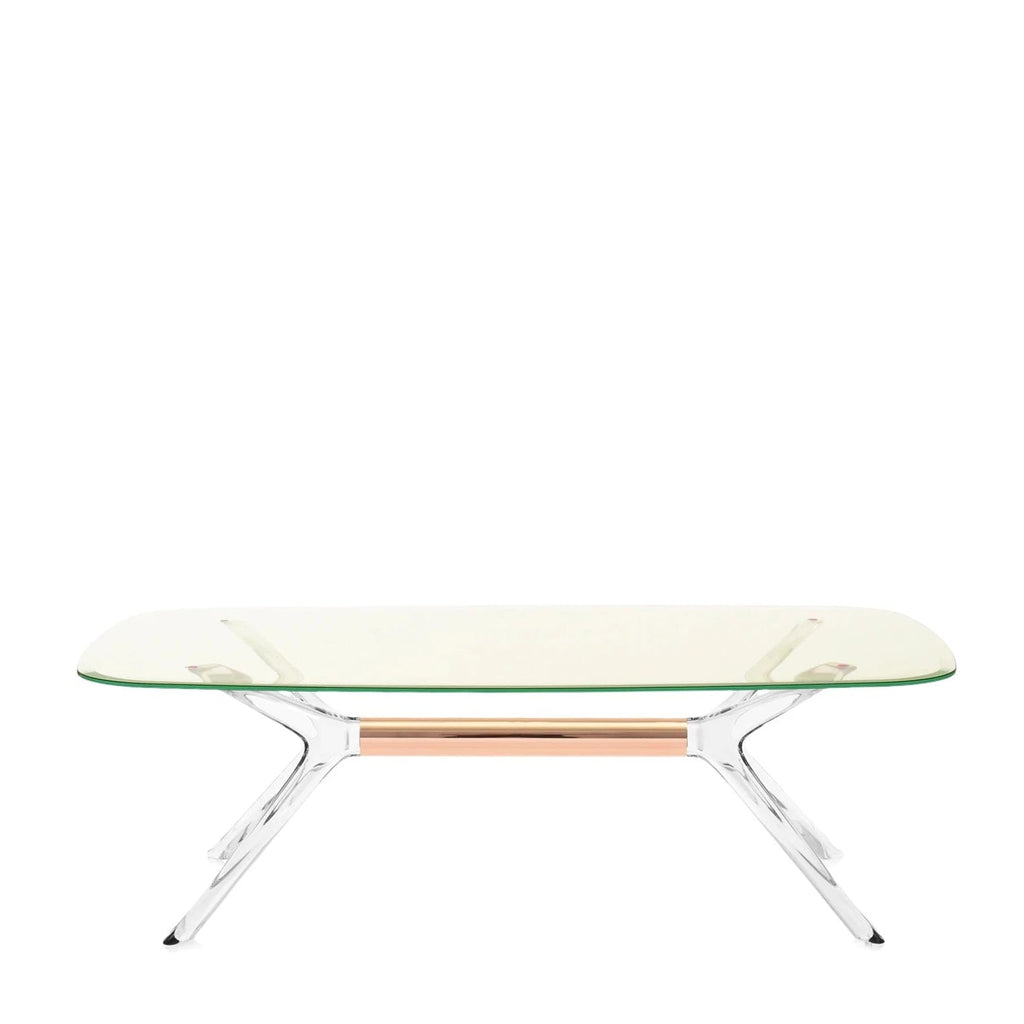 Table Blast de Philippe Starck - Kartell-Jaune-Cristal - Détail Bronze-H 40 X L 130 cm-The Woods Gallery