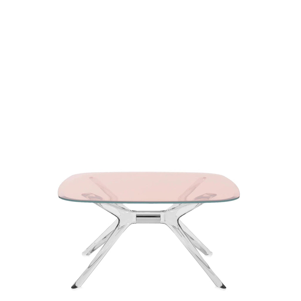 Table Blast de Philippe Starck - Kartell-Rose-Cristal - Détail Chromé-H 40 X L 80 cm-The Woods Gallery