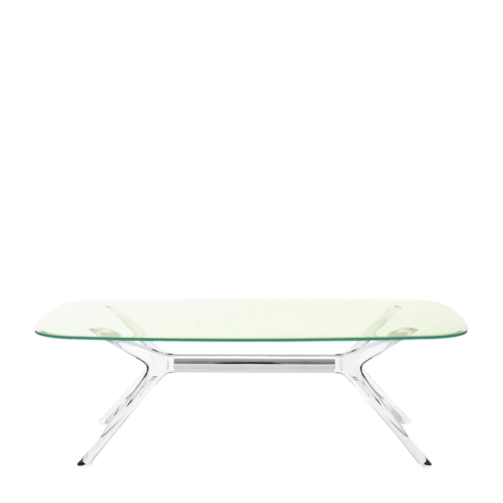 Table Blast de Philippe Starck - Kartell-Vert-Cristal - Détail Chromé-H 40 X L 130 cm-The Woods Gallery