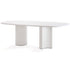 Table Bol L 230 cm par Zaven - Zanotta-plateau ovale blanc sur deux pieds pleins-The Woods Gallery