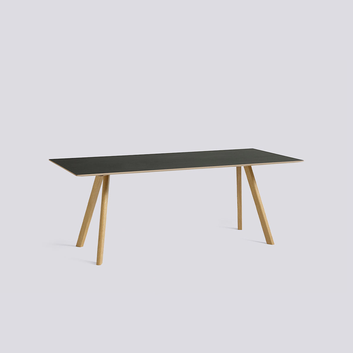 Table CPH 30 de Ronan et Erwan Bouroullec - Hay-Chêne massif laqué, plateau linoléum noir, L 200 x P 90 x H 74 cm-The Woods Gallery