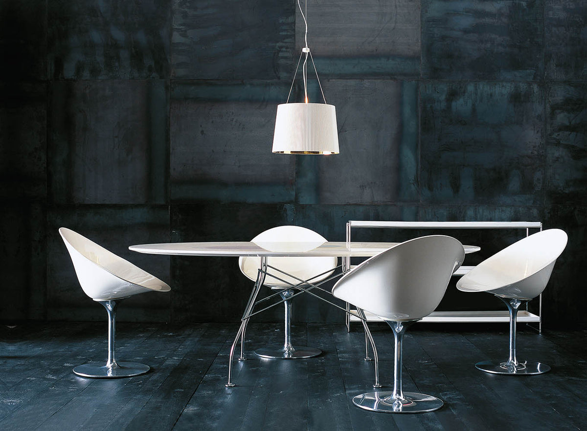 Table Glossy Ovale L192 de Antonio Citterio - Kartell-Noir-Acier chromé-The Woods Gallery