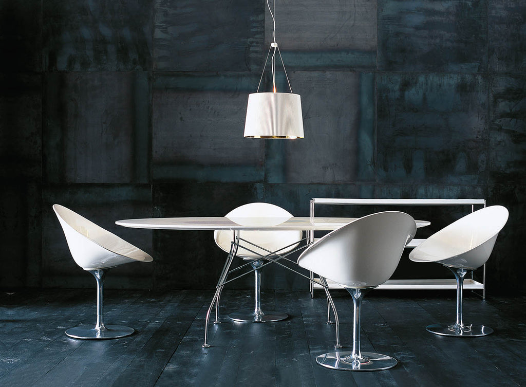 Table Glossy Ovale L192 de Antonio Citterio - Kartell-Noir-Acier chromé-The Woods Gallery
