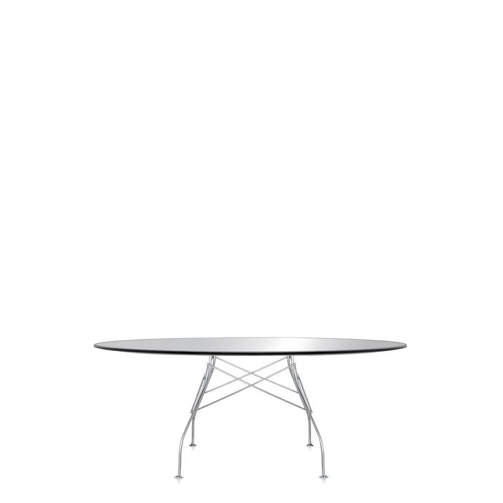 Table Glossy Ovale L192 de Antonio Citterio - Kartell-Noir-Acier chromé-The Woods Gallery