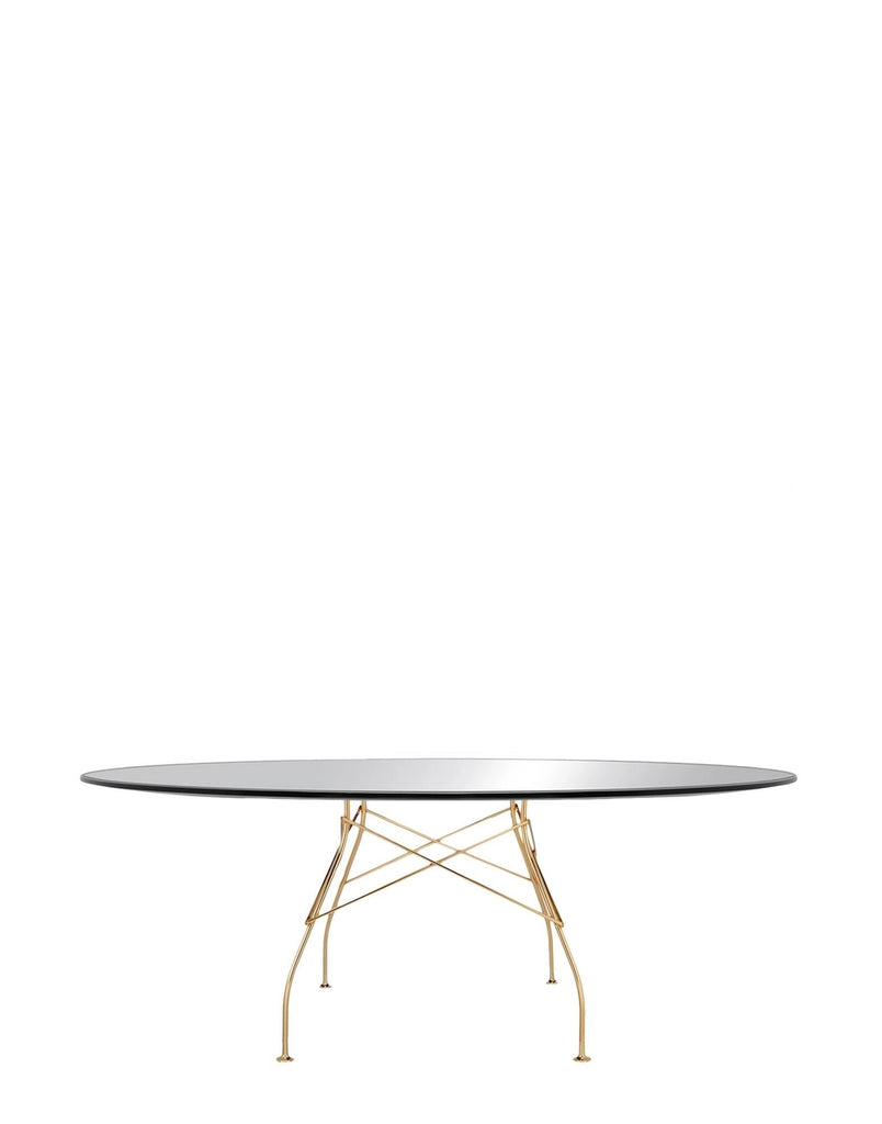 Table Glossy Ovale L192 de Antonio Citterio - Kartell-Noir-Acier chromé or-The Woods Gallery