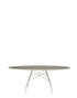 Table Glossy Ovale marbre de Antonio Citterio - Kartell-Gris tropical-Acier chromé-The Woods Gallery