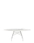 Table Glossy Ovale marbre de Antonio Citterio - Kartell-Marbre blanc-Acier chromé-The Woods Gallery