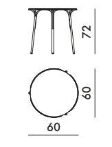 Table HiRay- Ludovica + Roberto Palomba Ø 60 - Kartell-blanc-The Woods Gallery
