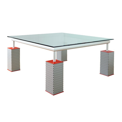 Table Mandarin en verre par Ettore Sottsass, 1981 - 160 x 160 cmt - Memphis Milano-The Woods Gallery