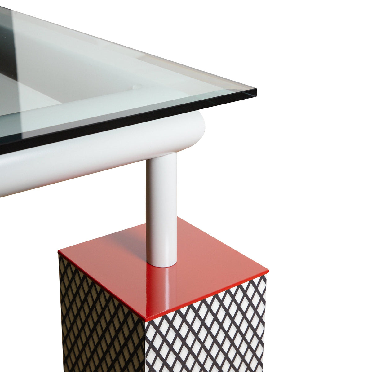 Table Mandarin en verre par Ettore Sottsass, 1981 - 160 x 160 cmt - Memphis Milano-The Woods Gallery