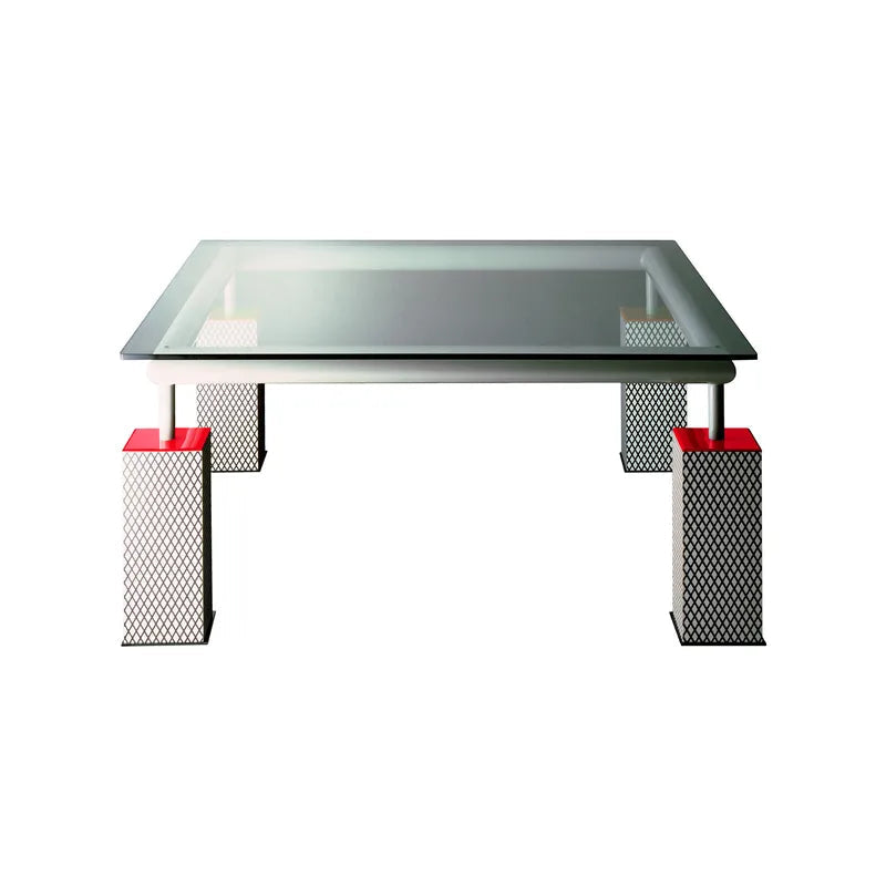 Table Mandarin en verre par Ettore Sottsass, 1981 - 160 x 160 cmt - Memphis Milano-The Woods Gallery