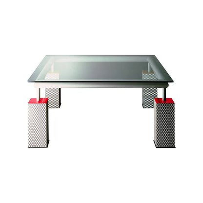 Table Mandarin en verre par Ettore Sottsass, 1981 - 160 x 160 cmt - Memphis Milano-The Woods Gallery