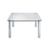 Table Marcuso L 140 cm par Marco Zanuso - Zanotta-vue de face, plateau de verre-The Woods Gallery
