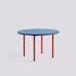 Table Ronde Two-Colour Ø 120 par Muller Van Severen - Hay-Bleu Pieds Rouge-The Woods Gallery
