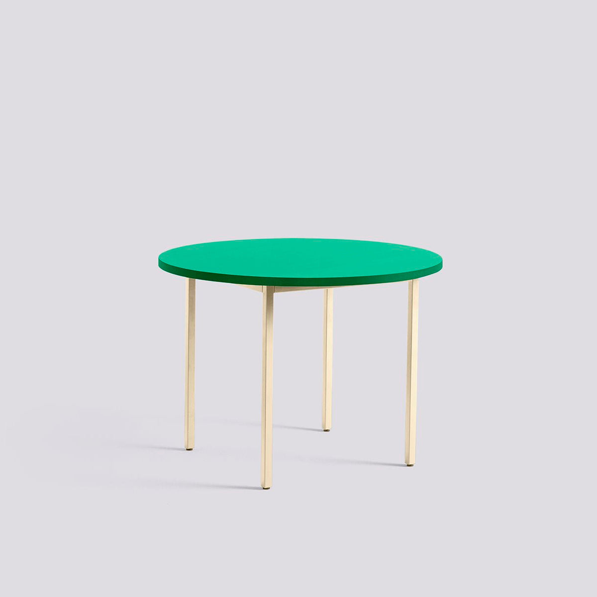Table Ronde Two-Colour par Muller Van Severen - Ø105 - Hay-Vert Pieds Blanc-The Woods Gallery