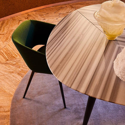 Table Tweed Marble L 250 cm par Studio Garcia Cumini - Zanotta-gros plan du plateau de bois et d&