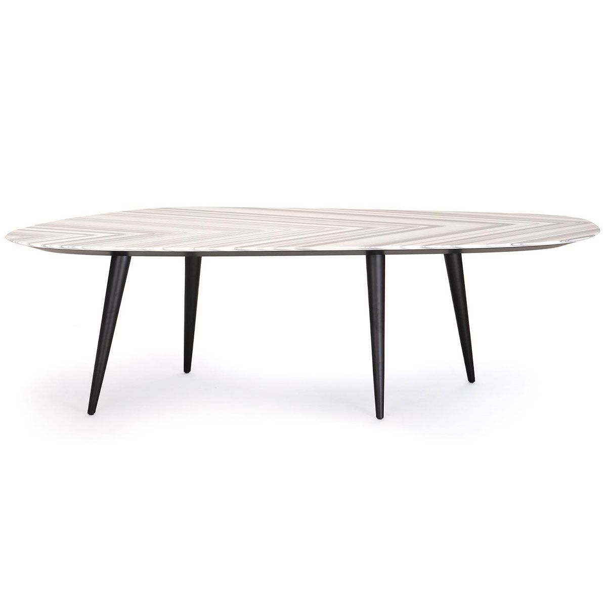 Table Tweed Marble L 250 cm par Studio Garcia Cumini - Zanotta-version de bois sombre, vue de trois quarts-The Woods Gallery