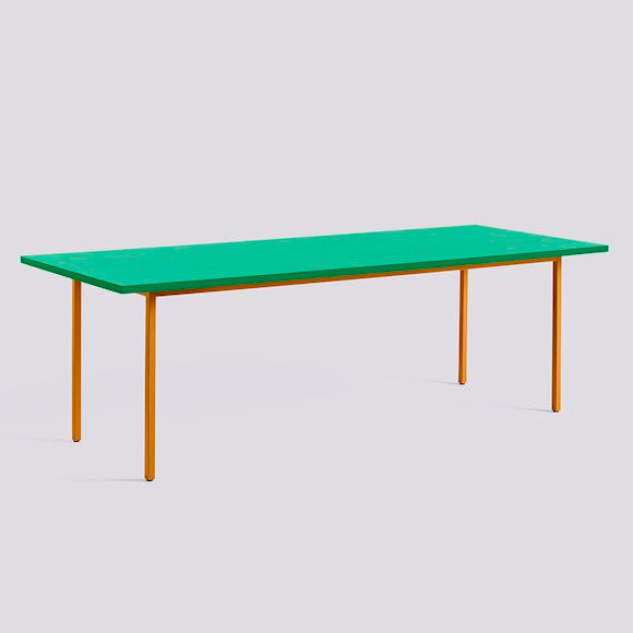 Table Two-Colour L 240 par Muller Van Severen - Hay-Vert Pieds Blanc-The Woods Gallery