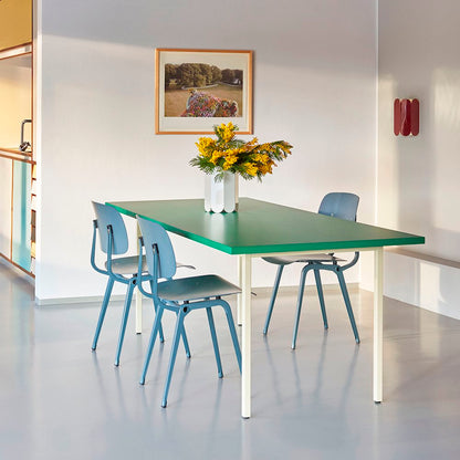 Table Two-Colour L 240 par Muller Van Severen - Hay-Vert Pieds Blanc-The Woods Gallery
