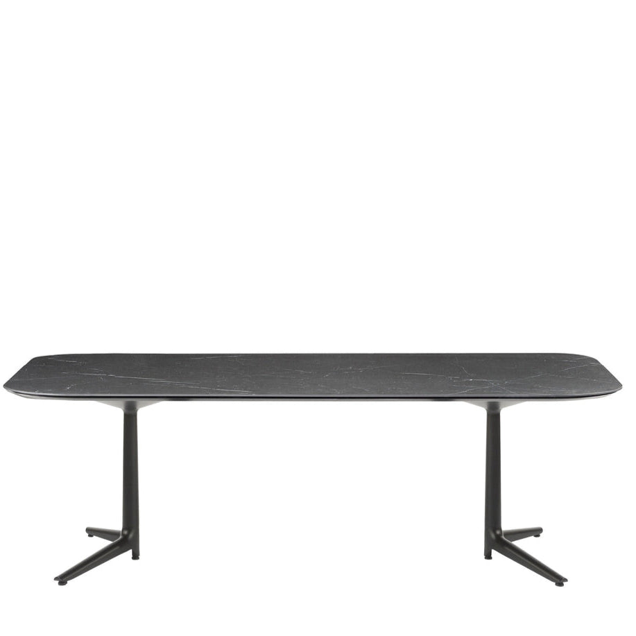 Table XL Multiplo Rectangular Outdoor de Antonio Citterio - Kartell-Marbre noir-Taille 1 : H 75 x L 158 x Prof.90 cm-The Woods Gallery