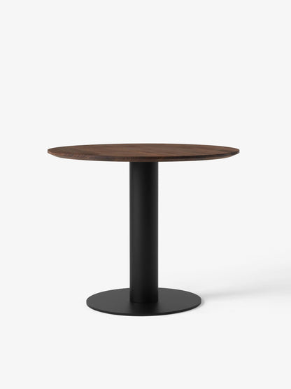 Table à manger ronde In Between SK11 de Sami Kallio - &amp;Tradition-Pied central noir mat-Linoléum Forbo-The Woods Gallery