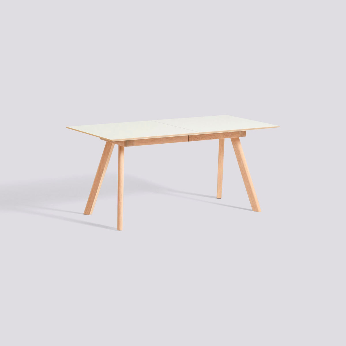 Table à rallonge CPH 30 de Ronan et Erwan Bouroullec - Hay-L 160 x P 80 x H 74 cm, Chêne massif laqué, plateau linoléum blanc cassé-The Woods Gallery