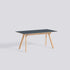 Table à rallonge CPH 30 de Ronan et Erwan Bouroullec - Hay-L 160 x P 80 x H 74 cm, Chêne massif laqué, plateau linoléum bleu fumé-The Woods Gallery