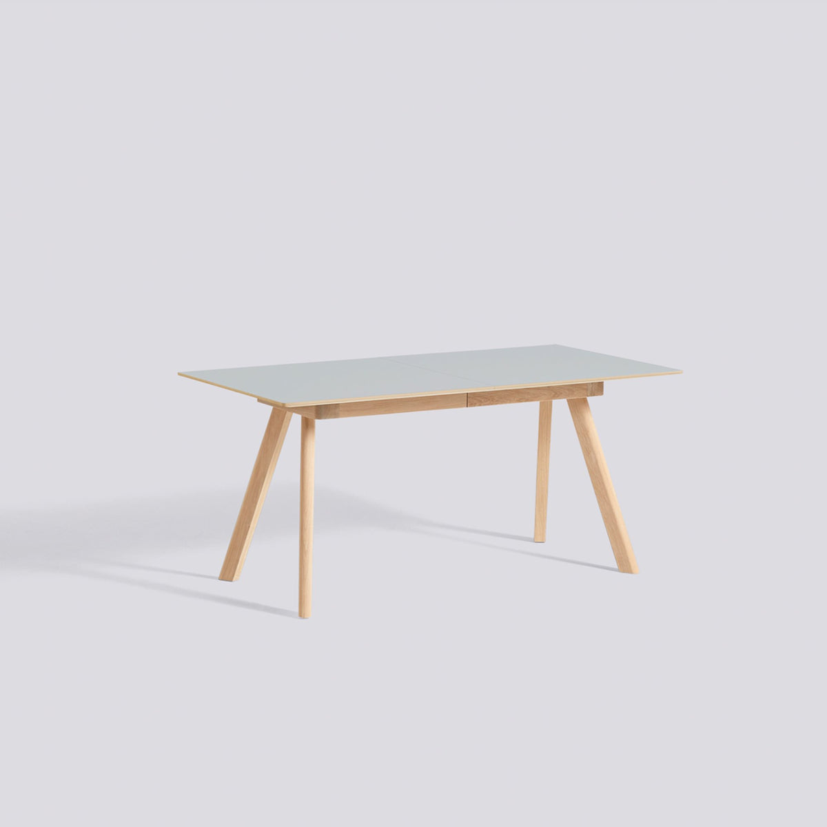 Table à rallonge CPH 30 de Ronan et Erwan Bouroullec - Hay-L 160 x P 80 x H 74 cm, Chêne massif laqué, plateau linoléum gris-The Woods Gallery