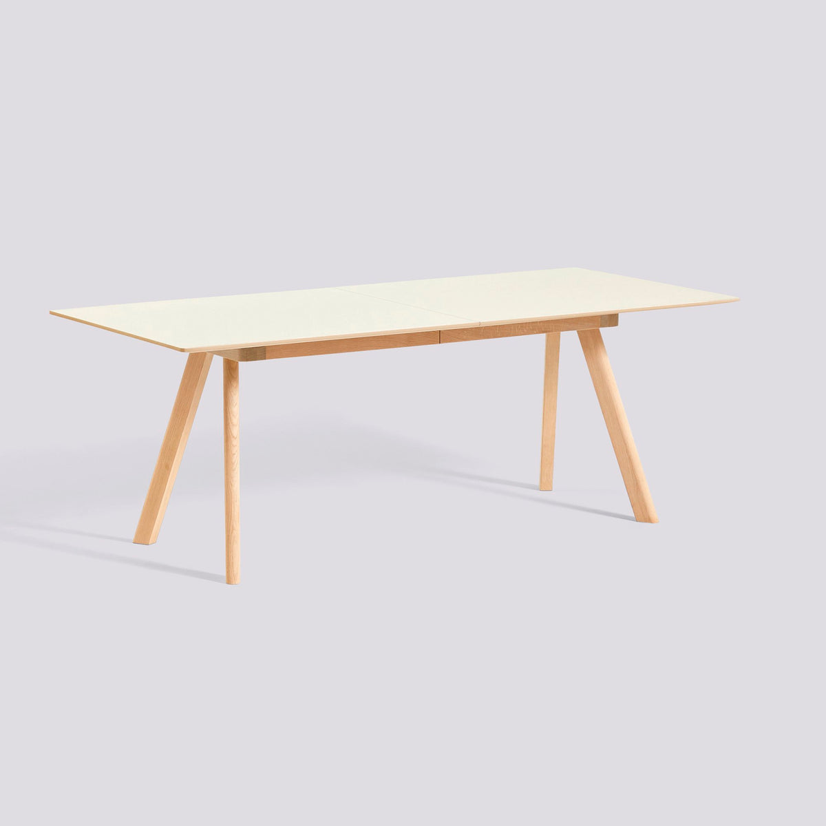 Table à rallonge CPH 30 de Ronan et Erwan Bouroullec - Hay-L 200 x P 90 x H 74 cm, Chêne massif laqué, plateau linoléum blanc cassé-The Woods Gallery