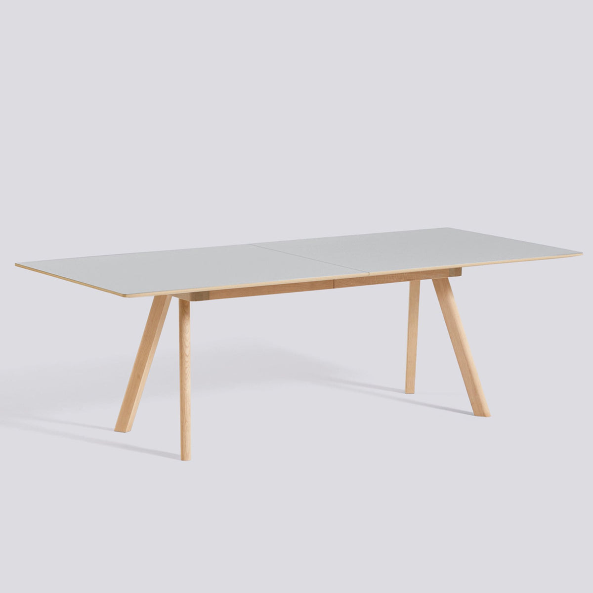 Table à rallonge CPH 30 de Ronan et Erwan Bouroullec - Hay-L 250 x P 90 x H 74 cm, Chêne massif laqué, plateau linoléum gris-The Woods Gallery