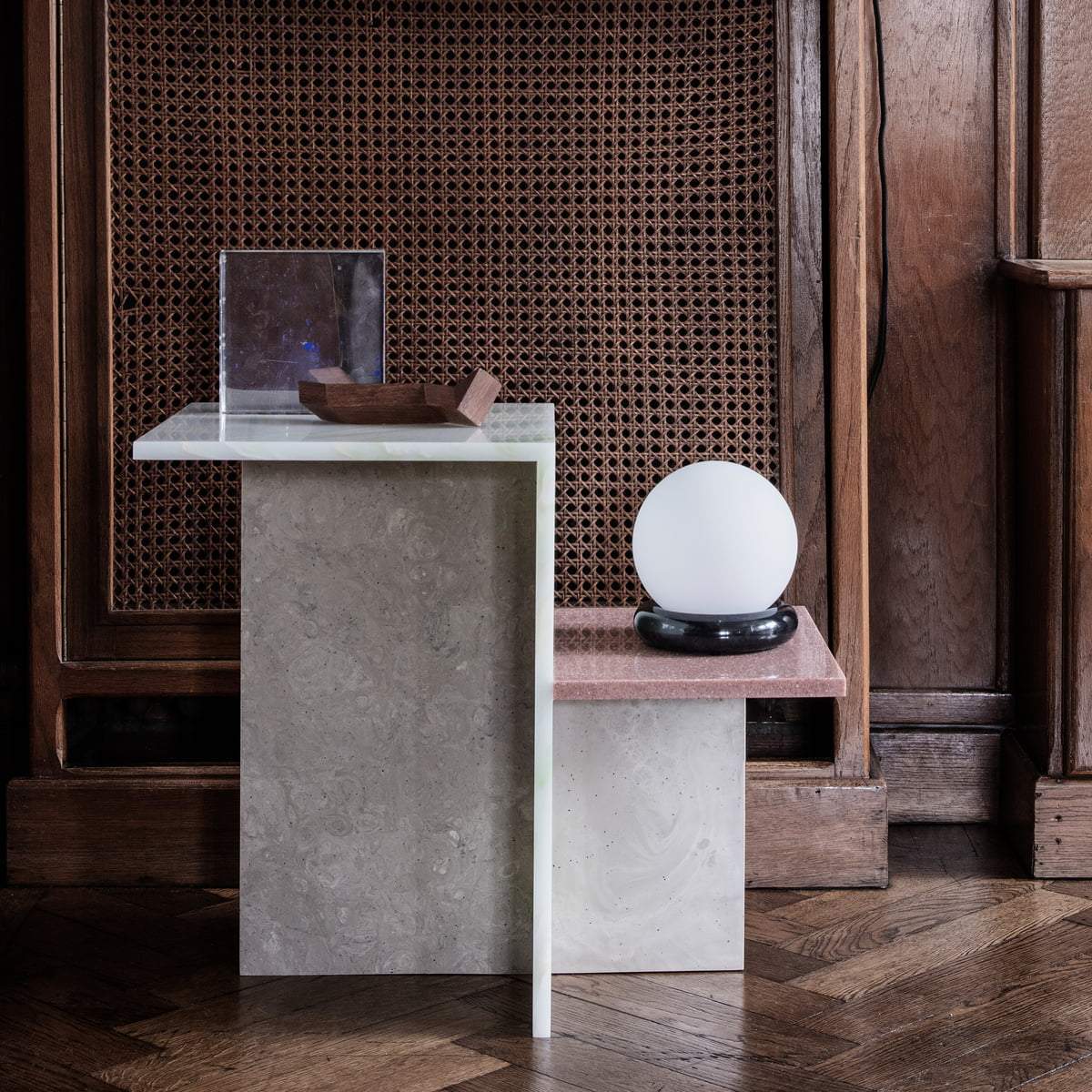 Table basse Distinct Side Ø 59,5 de Trine Andersen - Ferm Living-Vert et Rose-The Woods Gallery